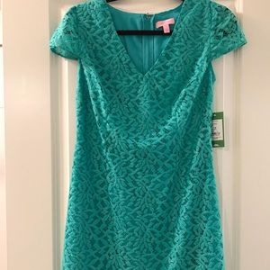 Lilly Pulitzer Erica Dress in Green Lace, Small